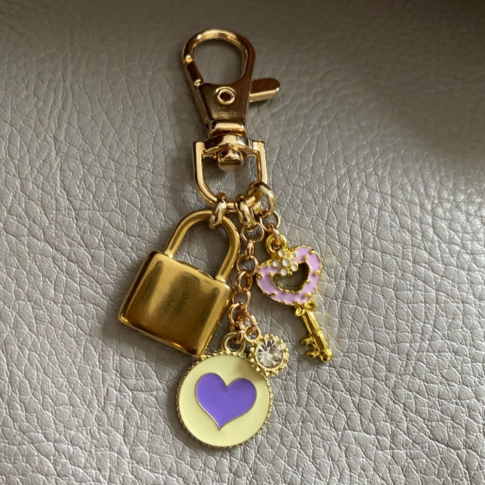 COPY - Purple and gold purse charm